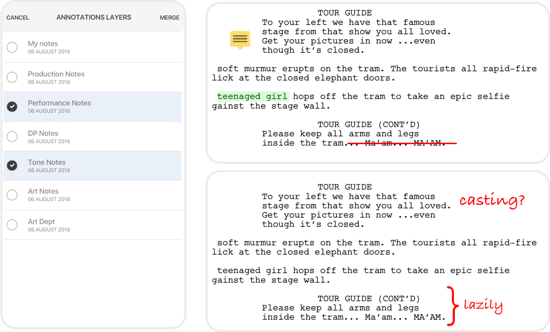 Scriptation PDF Annotation App Film TV Production Layers Scriptation PDF Annotation App Film TV Production Layers